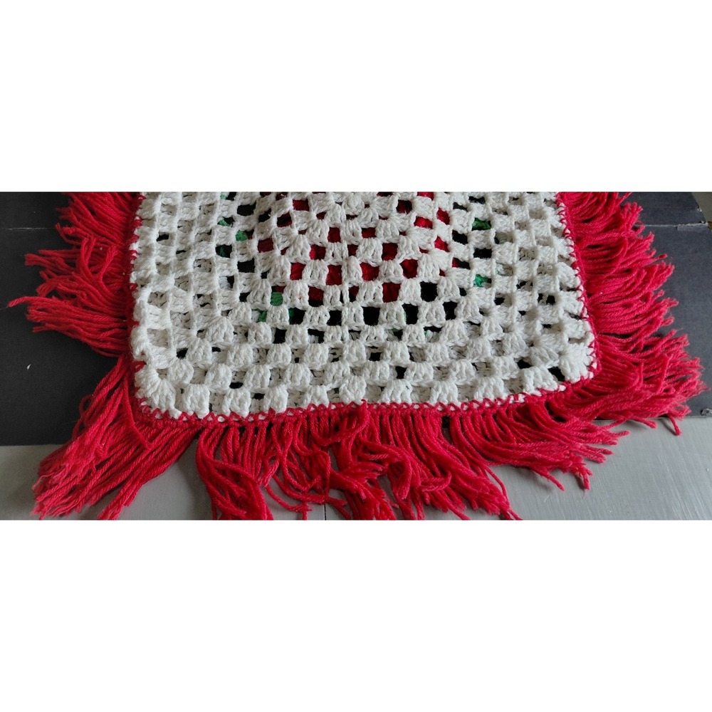 vintage handcrafted crochet 3D rose granny square pillow cover Grandma Decor Art - Picture 9 of 12